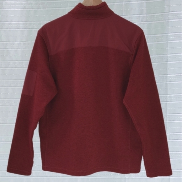 Eddie Bauer Men's Quarter Zip Commando Sweater Burgundy Size L - Picture 2 of 5